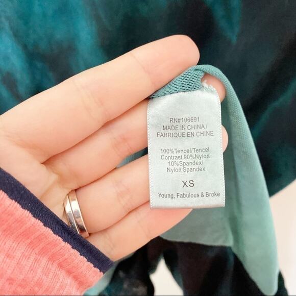 young fabulous and broke dyed green open back top - Picture 7 of 9